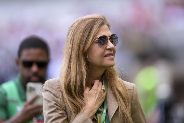 Leila Pereira, presidente do Palmeiras, no jogo Palmeiras x São Paulo, no Mineirão, pela Supercopa Rei 2024