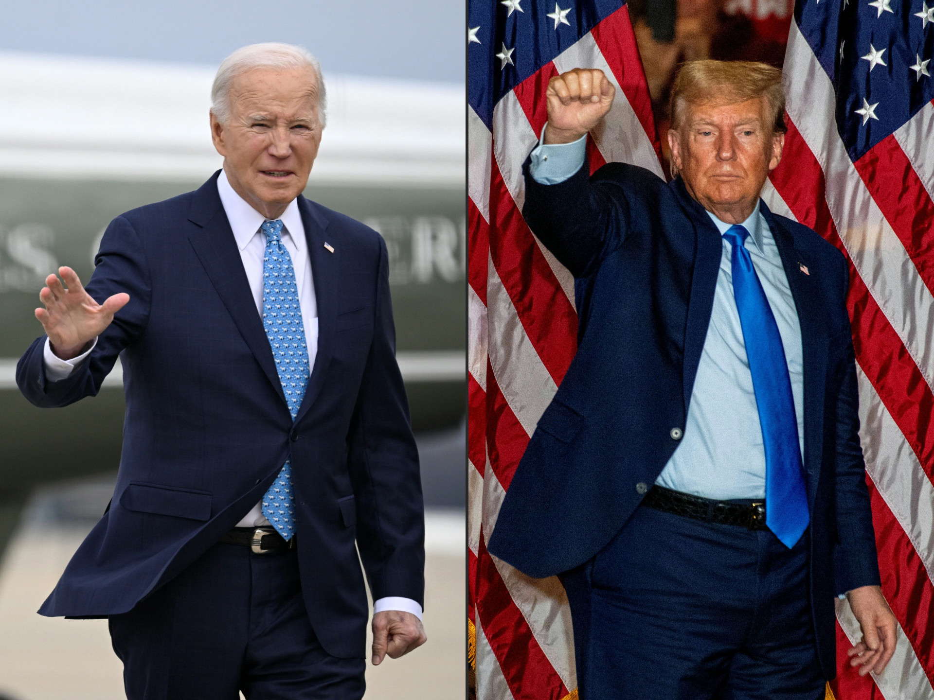 JOE Biden e Donald Trump (Foto: ANDREW CABALLERO-REYNOLDS, JOSEPH PREZIOSO/AFP )