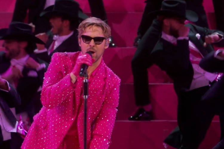  A apresentação musical mais esperada da noite foi a de Ryan Gosling cantando "I'm Just Ken"