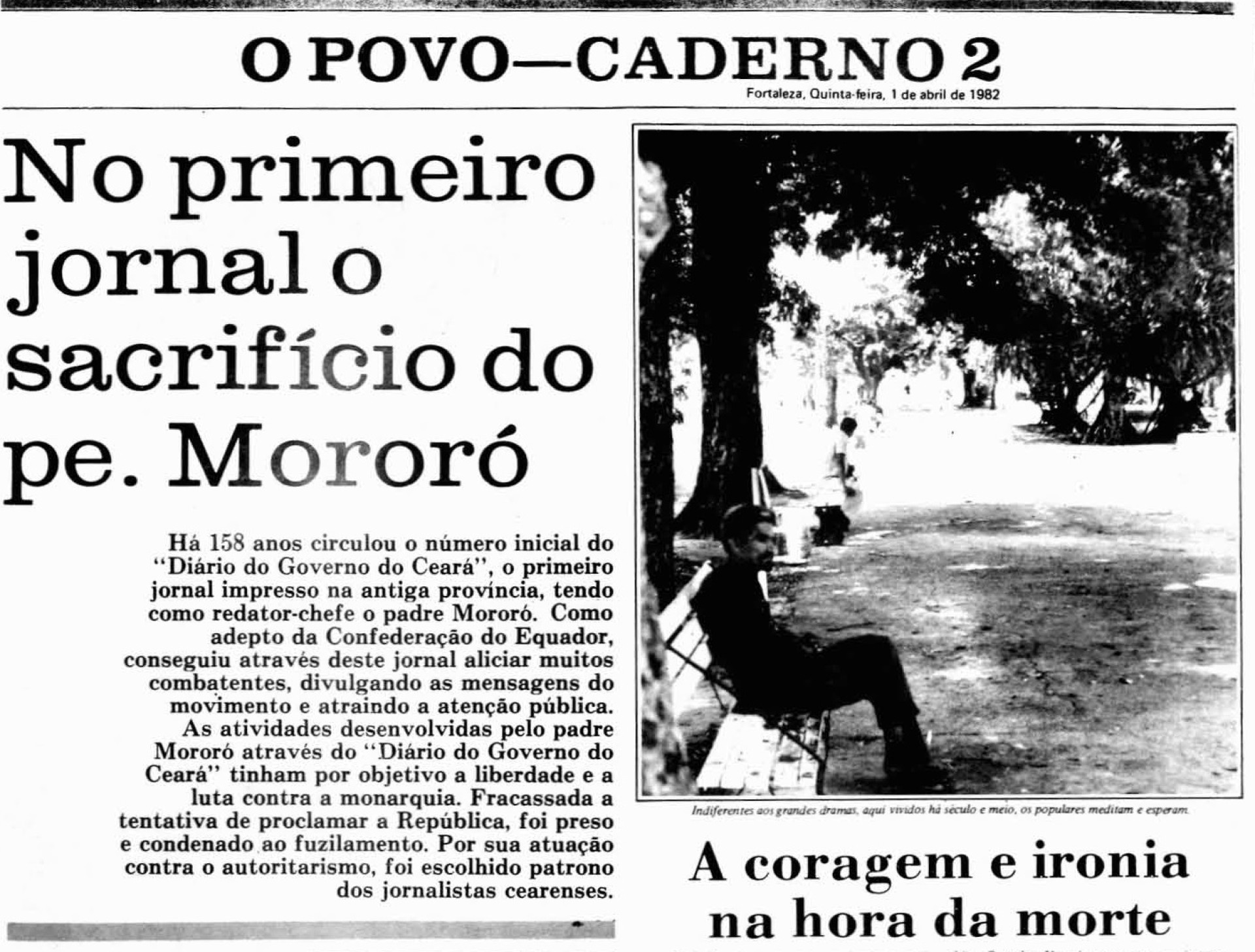 Página do O POVO de 1º de abril de 1982 (Foto: O POVO)