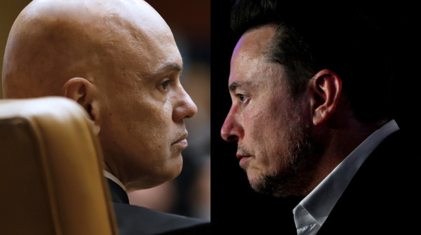 Ministro Alexandre de Moraes, do Supremo Tribunal Federal (STF), e Elon Musk, dono da plataforma X, do Twitter