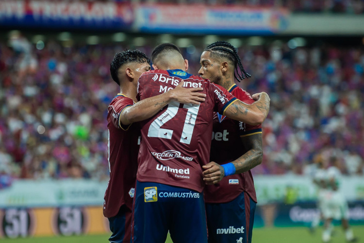 Moisés marcou gol na vitória do Fortaleza diante do Altos-PI, na Arena Castelão, pela Copa do Nordeste. 