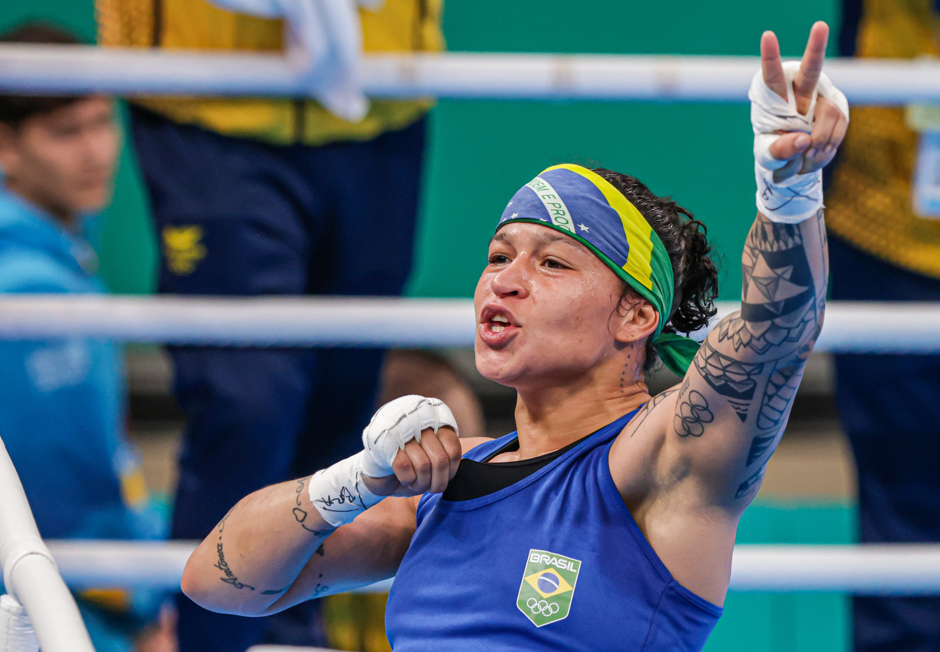 27.10.2023 - Jogos Pan-americanos Santiago 2023 - Boxe -  Bia Ferreira (azul) x Paola Valdes  (COL) -  Foto Wander Roberto/COB @wander_imagem (Foto: Wander Roberto/COB)