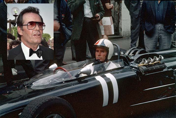 James Garner - O ator americano (1928-2014) teve mais de 50 anos de carreira no cinema. Amava corridas e, por não ser muito habilidoso, dedicou-se a comandar uma equipe. Foi dono da American International Racers. Participou de  algumas corridas e pilotou 
