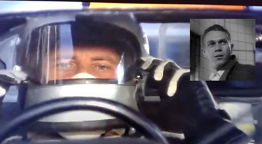 Steve McQueen  (1930-1980)- Era apaixonado tanto por carros como por motos. No filme Le Mans, dirigiu com uma câmera no carro, filmando ao vivo as 24 Horas de Le Mans. Participou de competições com automóveis e motos. Em 1964 representou os EUA com uma 