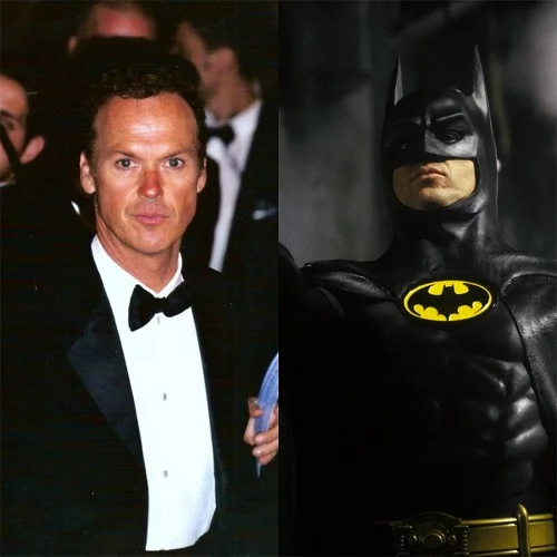 Michael Keaton: Interpretou o herói da DC nos filmes dirigidos por Tim Burton: Batman (1989) e Batman Returns (1992). Sua interpretação foi elogiada por dar uma abordagem mais sombria e realista ao personagem.