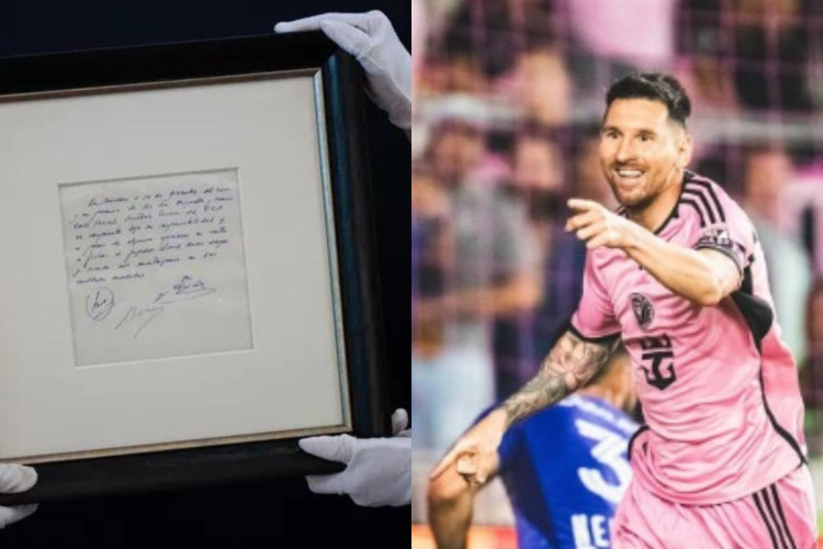 O guardanapo no qual foi feito um compromisso com Messi para um contrato com o FC Barcelona foi escrito em dezembro de 2000