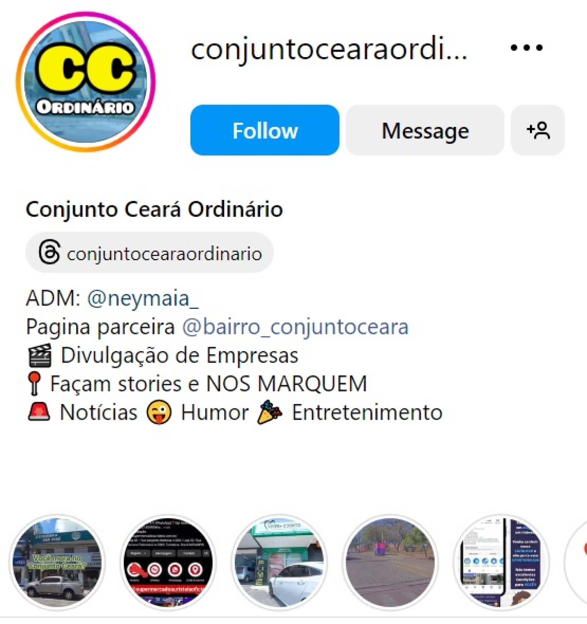 Administrador do Conjunto Ceará Ordinário quer concorrer a vereador (Foto: Reprodução/Instagram)