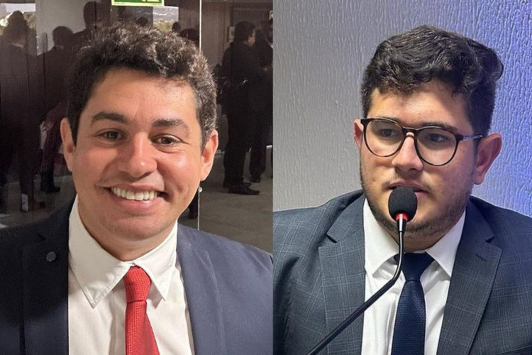 Prefeito de Santana do Cariri, Samuel Cidade Werton (PT), e vereador Pedro Eduardo (Republicanos)