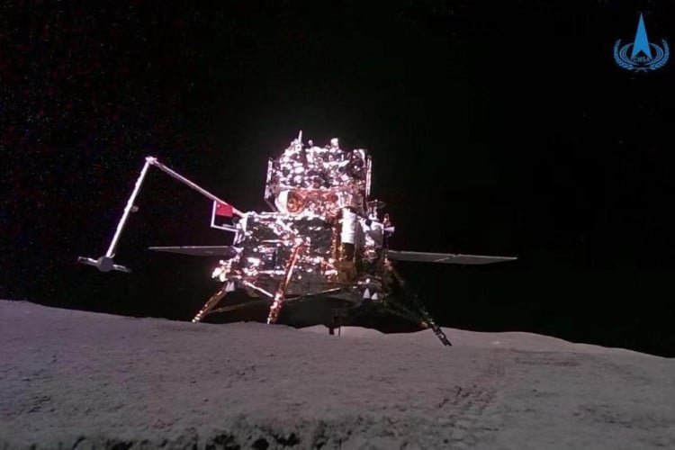 O módulo de pouso e ascensão da missão chinesa Chang'e 6 coletou amostras de solo na face oculta da Lua