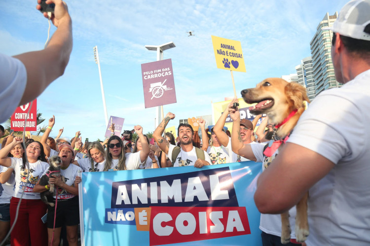 10ª edição da Cãomiada ocorreu na avenida Beira-Mar, em Fortaleza