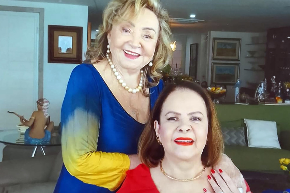 Wilma Patrício e Nadja Parente, que usou da palavra no Jangada Clube. (By Evando) (Foto: acervo pessoal)