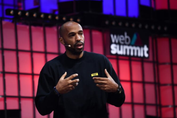 2 November 2021; Thierry Henry, Assistant Coach, Belgium National Team, on Centre Stage during day one of Web Summit 2021 at the Altice Arena in Lisbon, Portugal. Photo by Harry Murphy/Web Summit via Sportsfile