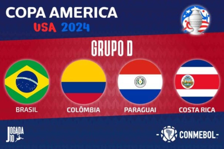 Seleção Brasileira está no Grupo D junto com Colômbia, Paraguai e Costa Rica