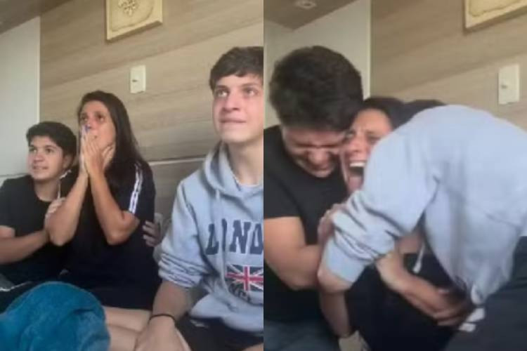 O vídeo de A advogada Tatiane Pucharelli Rigolim, de 44 anos, comemorando com os filhos aprovação em concurso viralizou nas redes sociais