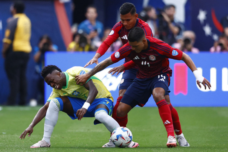 Vinicius Jr., atacante do Brasil, em jogo diante da Costa Rica, pela Copa América