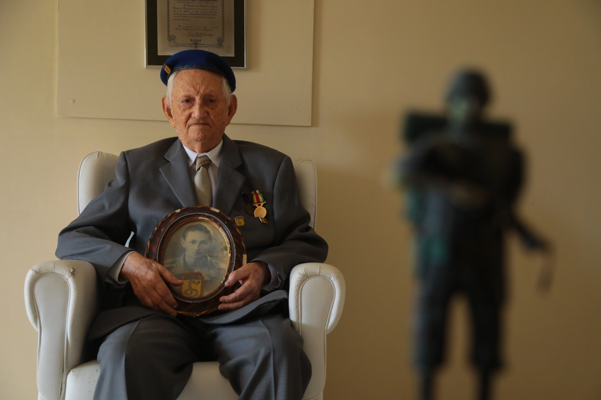￼GERALDO Oliveira, cearense que lutou na Segunda Guerra Mundial (Foto: BEATRIZ BOBLITZ)