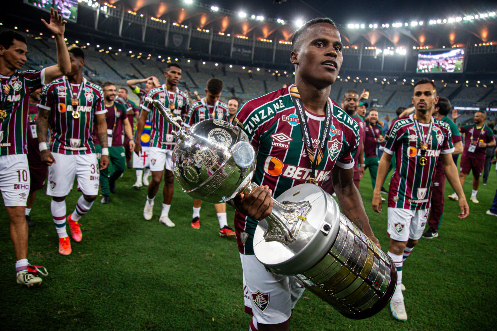 Colombiano Jhon Arias superou problemas particulares para se sagrar campeão da Libertadores com o Fluminense(Foto: MARCELO GONÇALVES / FLUMINENSE FC)