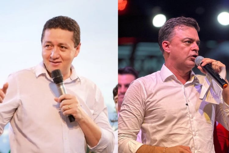 Pré-candidatos à prefeito de Juazeiro do Norte, prefeito Glêdson Bezerra  e deputado Fernando Santana