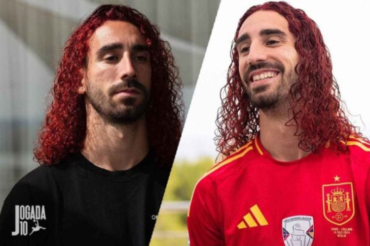 Cucurella pintou o cabelo de vermelho depois da conquista da Fúria. O lateral-esquerdo ainda integra a seleção do torneio