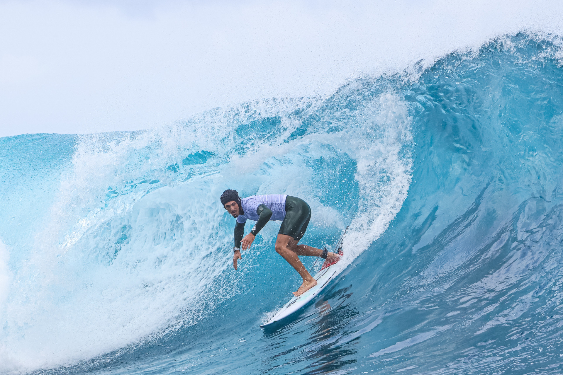 2024.07.21 - Jogos Olímpicos Paris 2024 - Surf - Treino da delegação brasileira de surf no Taiti. Na foto o atleta João Chianca 