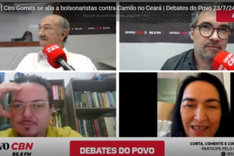 Flávio Torres, Henrique Araújo, Cleyton Monte e Dra. Silvana no Debates do POVO