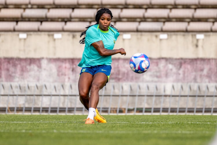 Jogos Olímpicos Paris 2024 - Treino da Seleção Feminina de Futebol. Na foto, a jogadora Ludmila