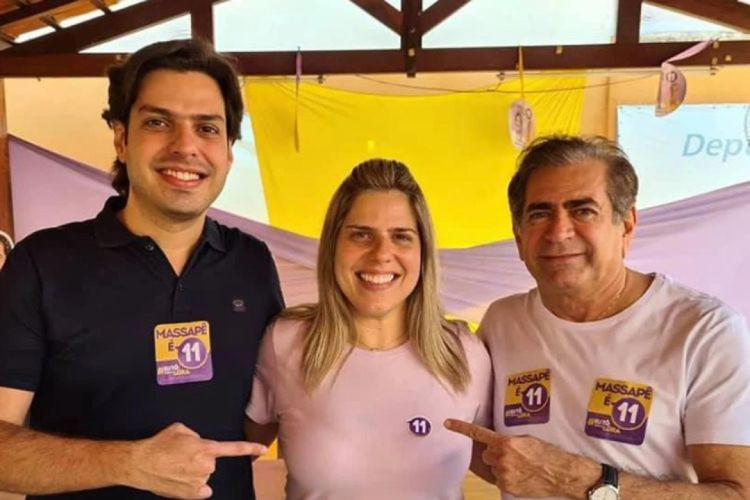 AJ, Aline e Zezinho Albuquerque na campanha à Prefeitura de Massapê