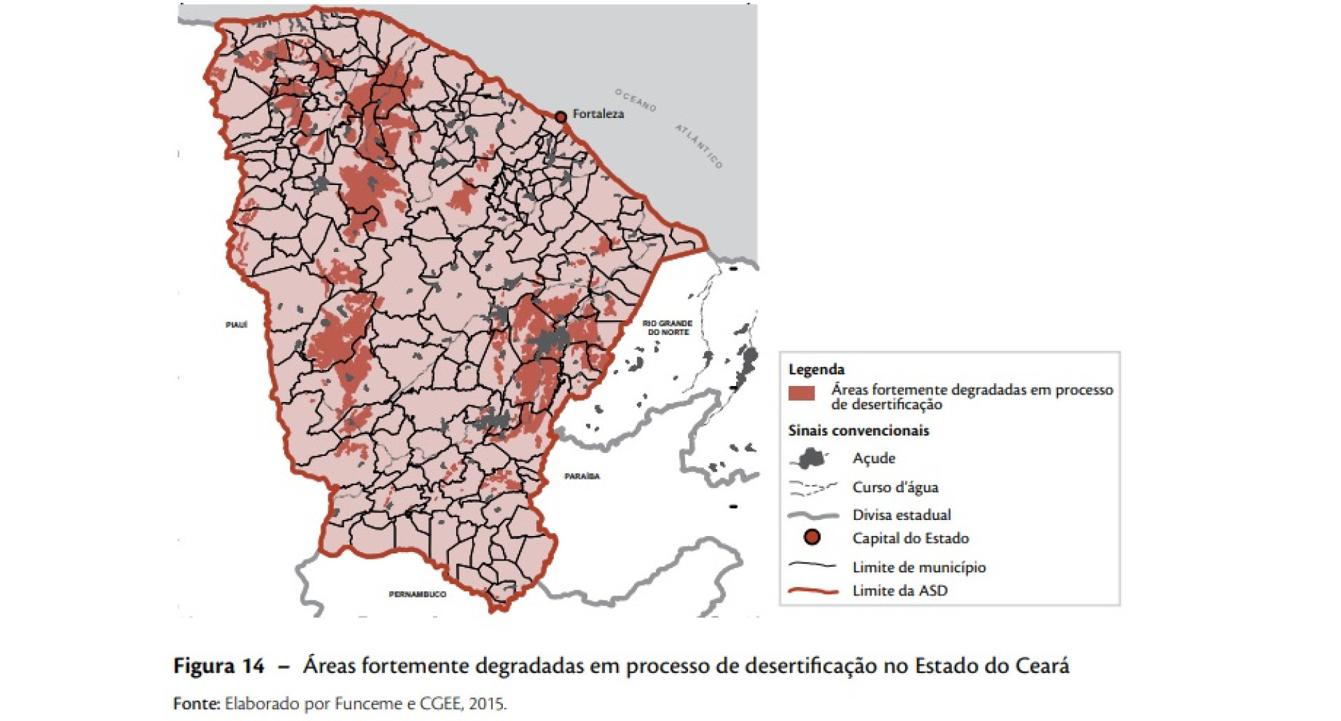 Áreas afetadas pela desertificação no Ceará 