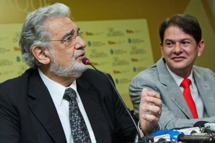 Inauguração do Centro de Eventos do Ceará
Na foto: Plácido Domingo, tenor Espanhol e Cid Gomes, governador do Estado durante entrevista coletiva
Foto: Ethi Arcanjo, em 15/08/2012