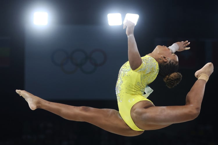 2024.08.01 - Jogos Olímpicos Paris 2024 - Ginástica Artística feminino. Rebeca Andrade conquista a medalha de prata na final do individual geral