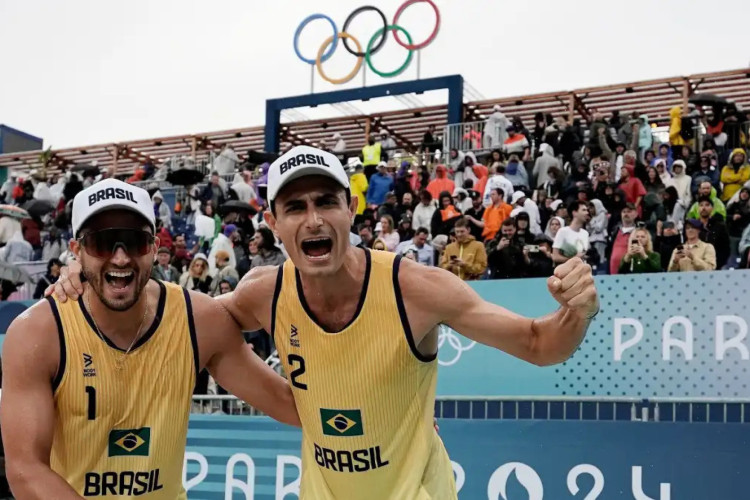 André e George foram eliminados nas oitavas de final do vôlei de praia masculino