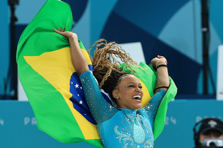 Rebeca Andrade conquistou o ouro no solo da ginástica artística na Olimpíada de Paris