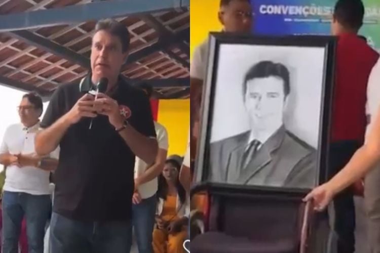 ￼DEPUTADO estadual Agenor Neto (MDB) com retrato do pai, José Ilo