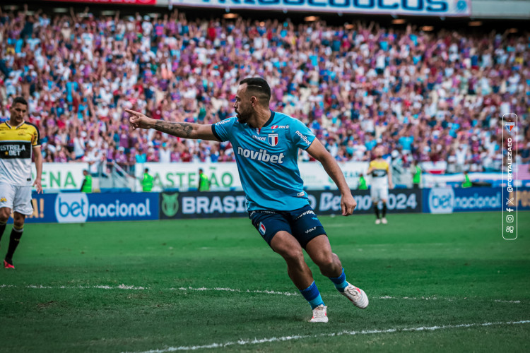 O atacante Moisés marcou o gol que garantiu a vitória do Fortaleza sobre o Criciúma neste sábado, 10, pela 22ª rodada da Série A