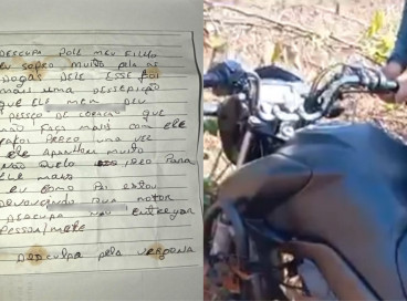 Moto foi encontrada com um bilhete do pai do suspeito do crime em Camocim, no interior do Ceará 