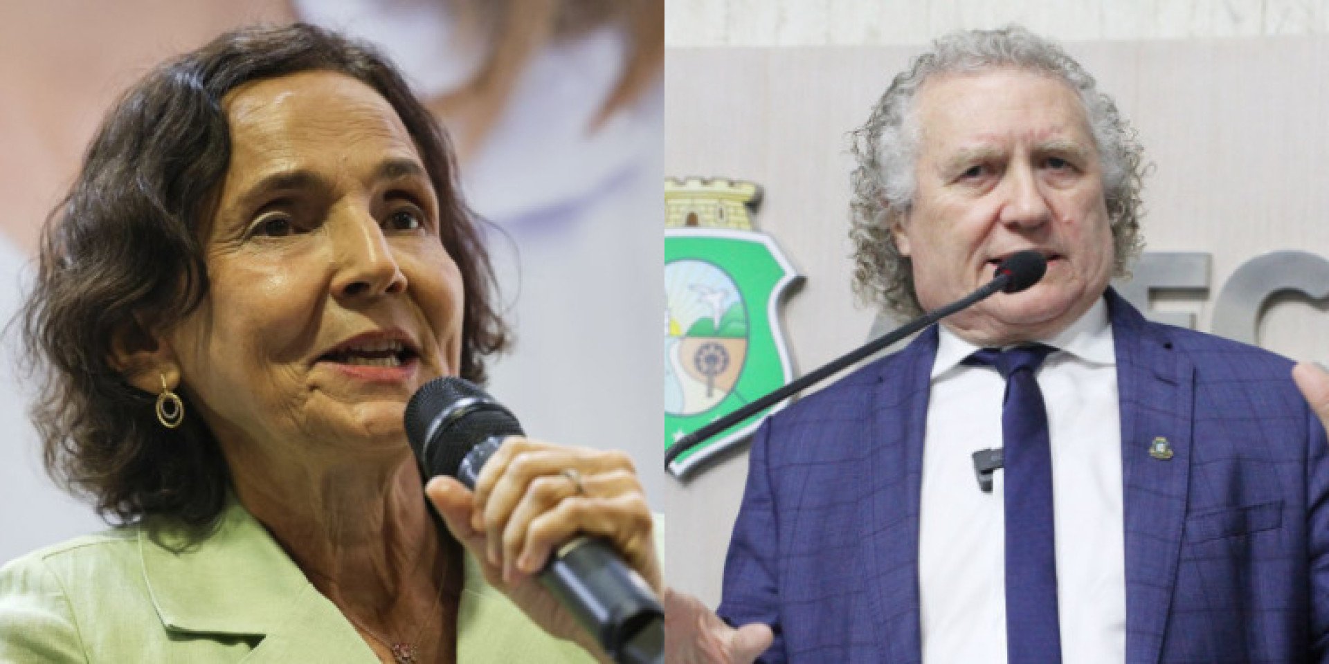 Izolda Cela e Oscar Rodrigues disputam o comando da Prefeitura de Sobral  (Foto: Montagem O POVO/ MARCELO CAMARGO/AGÊNCIA BRASIL e Junior Pio/ Assembleia Legislativa/Divulgação)