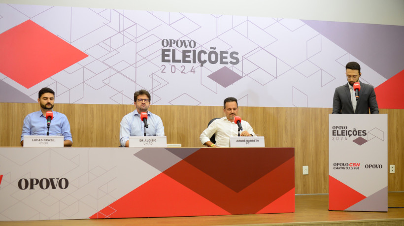 Debate do O POVO e da Rádio O POVO CBN reuniu os três candidatos na disputa do Crato