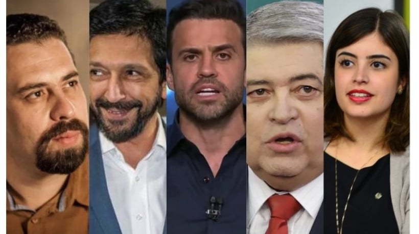 Entre os candidatos confirmados no debate estão (da esquerda para direita) Guilherme Boulos, Ricardo Nunes, Pablo Marçal, José Luiz Datena e Tabata Amaral