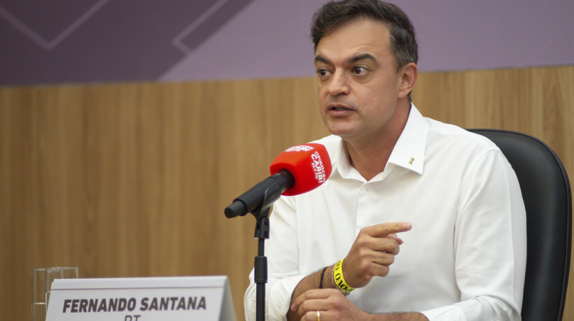 Juazeiro, CE, BR 22.08.24 -Debate entre candidatos a prefeito de Juazeiro promovido pela CBN CARIRI - Na foto: Fernando Santana (PT) (JORGE VITOR / ESPECIAL PARA O POVO)