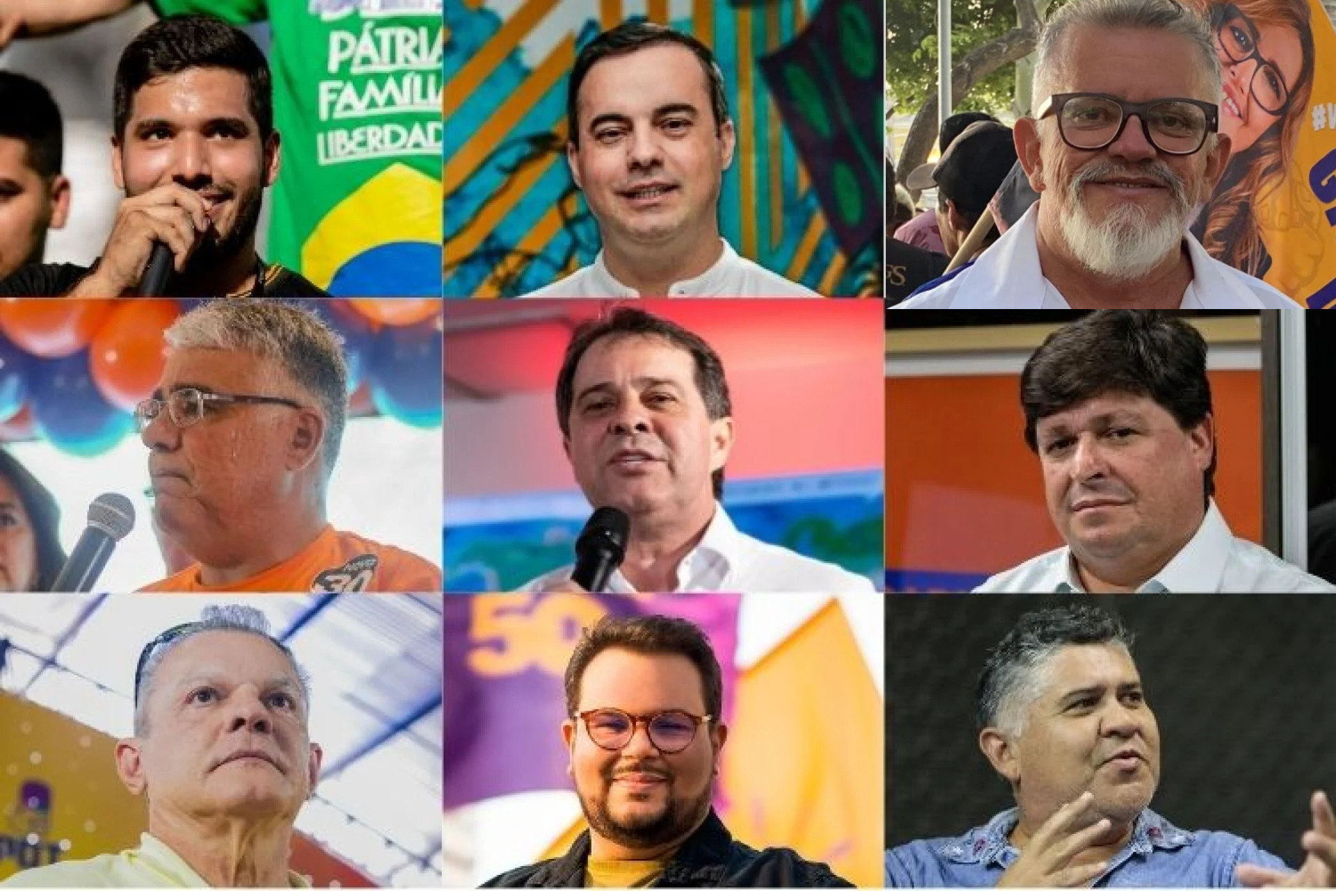 Fortaleza tem nove candidatos a prefeito nas eleições de 2024 (Foto: Montagem/O POVO)