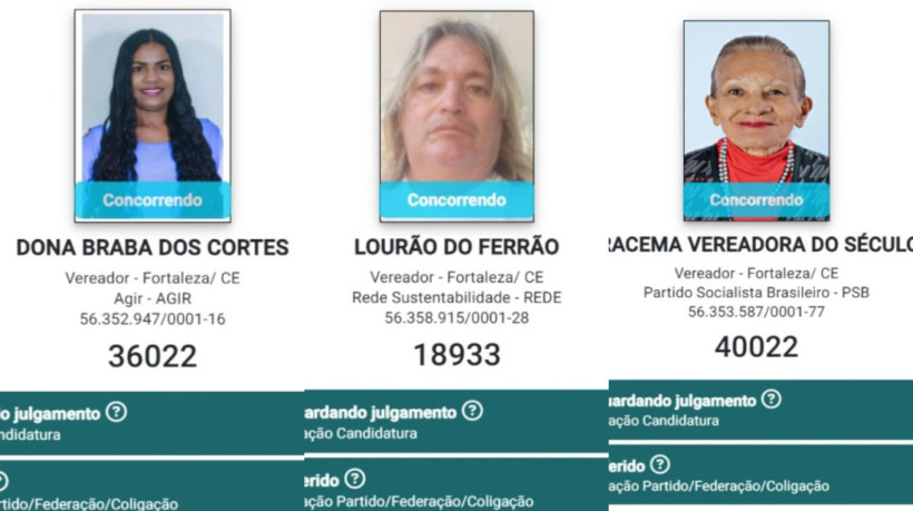 Candidaturas com nomes curiosos disputam vaga na Câmara Municipal de Fortaleza 