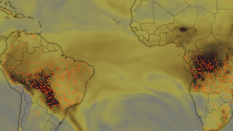 Fumaça de queimadas na Amazônia e no Pantanal e no continente africano se encontram na atmosfera, acinzentando o céu do Ceará 