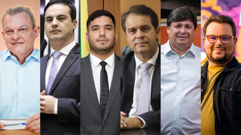 José Sarto (PDT), Capitão Wagner (União), André Fernandes (PL), Evandro Leitão (PT), George Lima (Solidariedade) e Técio Nunes (Psol)