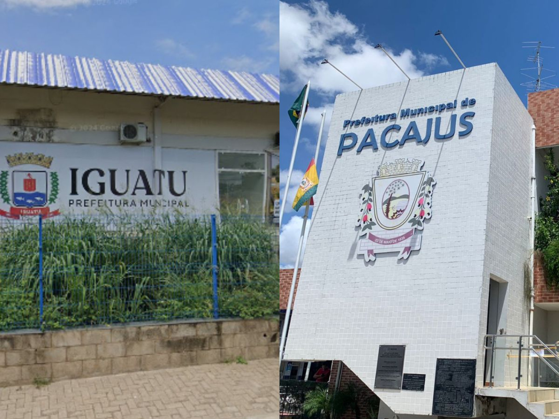 Os municípios de Iguatu e Pacajus registram uma variedade de candidaturas nas disputas pelas prefeituras (Foto: Reprodução/Google Maps e Thays Maria Salles/O POVO)