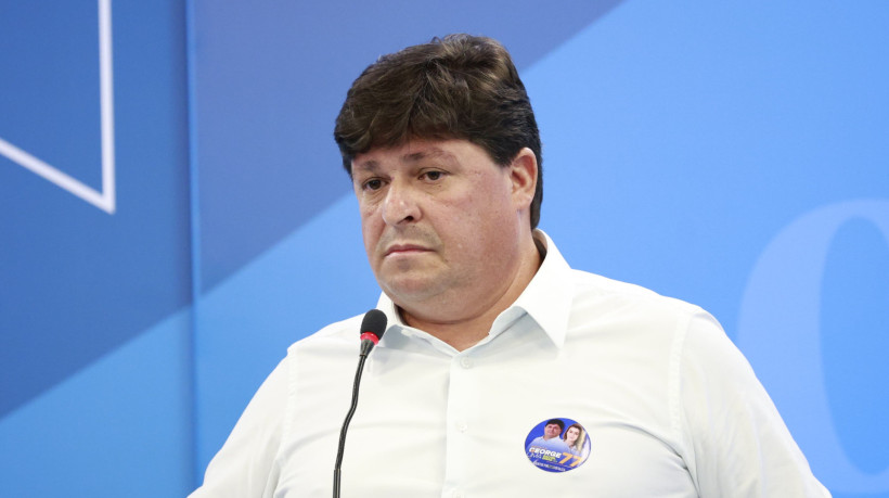 Candidato a prefeito de Fortaleza pelo Solidariedade, o ex-deputado George Lima, no debate promovido pelo O POVO