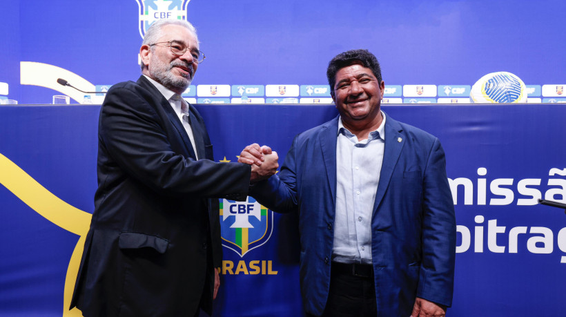 Mauro Carmélio, presidente da FCF, e Ednaldo Rodrigues, presidente da CBF