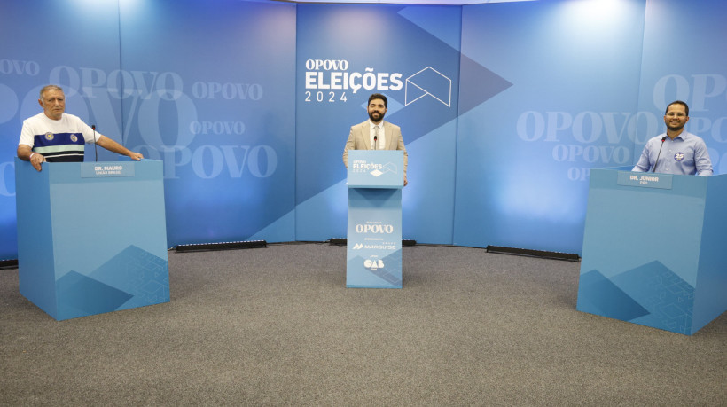 Candidatos à Prefeitura de Eusébio no debate O POVO