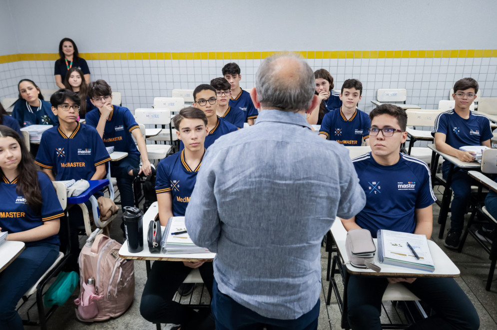 Nazareno Oliveira no seu palco, a sala de aula(Foto: AURÉLIO ALVES)