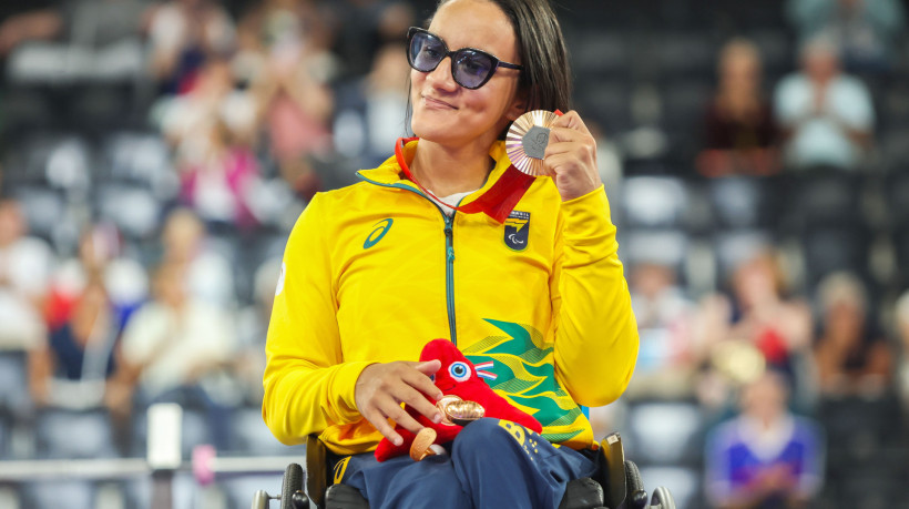 Lara Aparecida de Lima, na Arena Porte de Chapelle, somou a 50ª medalha brasileira em Paris-2024.  